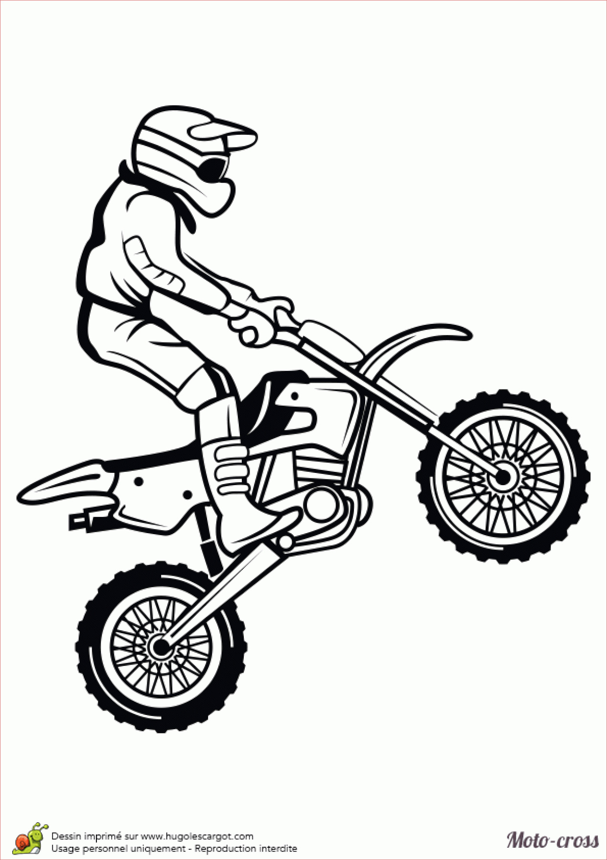moto cross a dessiner