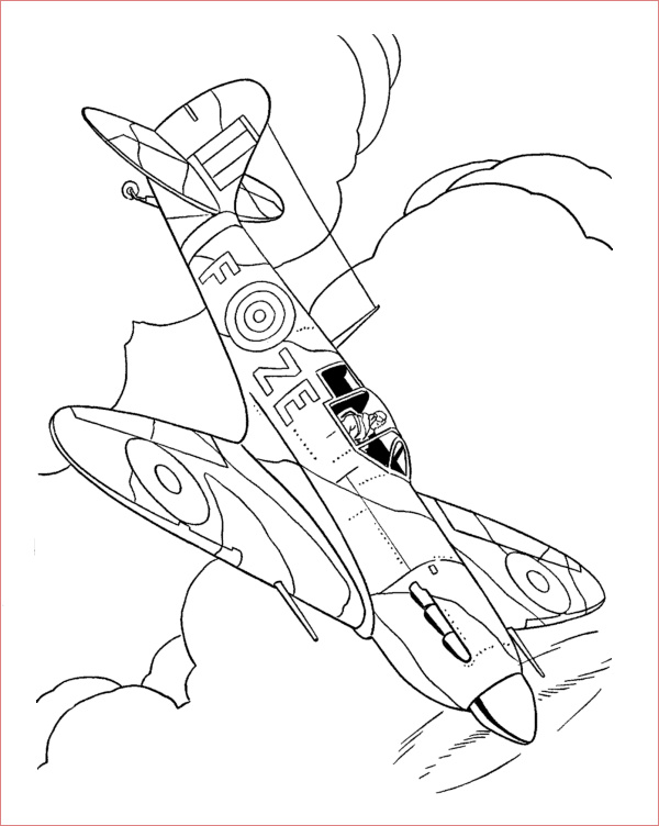 wwii army plane coloring page sketch templates