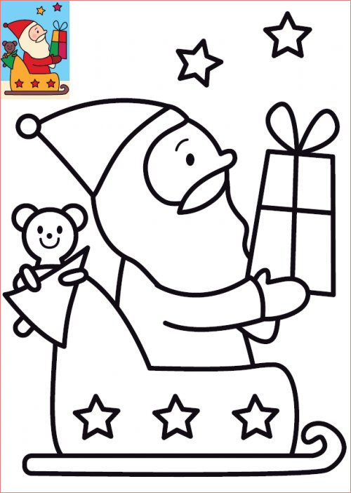 coloriage le pere noel et son traineau a imprimer pour enfants 101 B