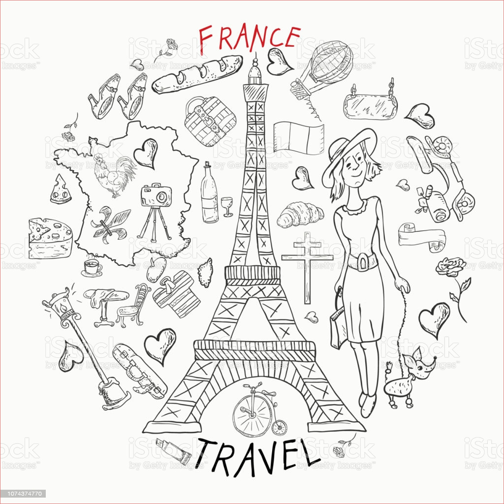 contour illustration coloring travel 1 to the country of europe france symbols and gm