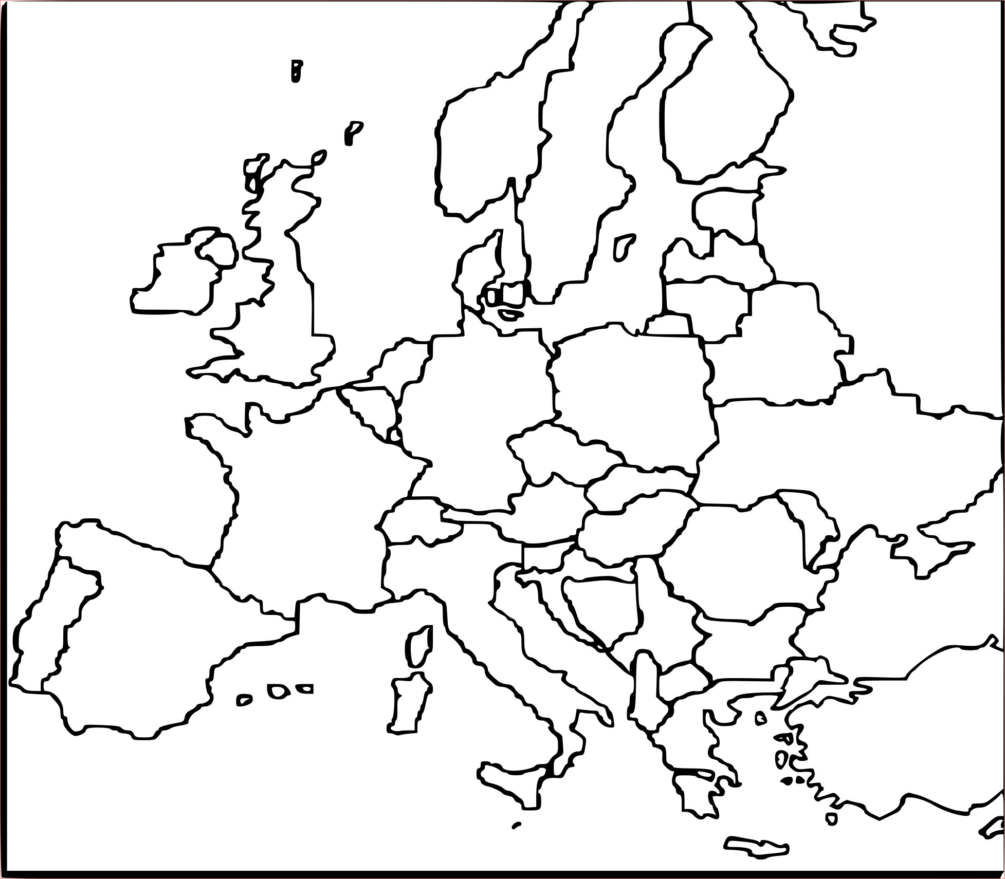 carte europe a colorier 2