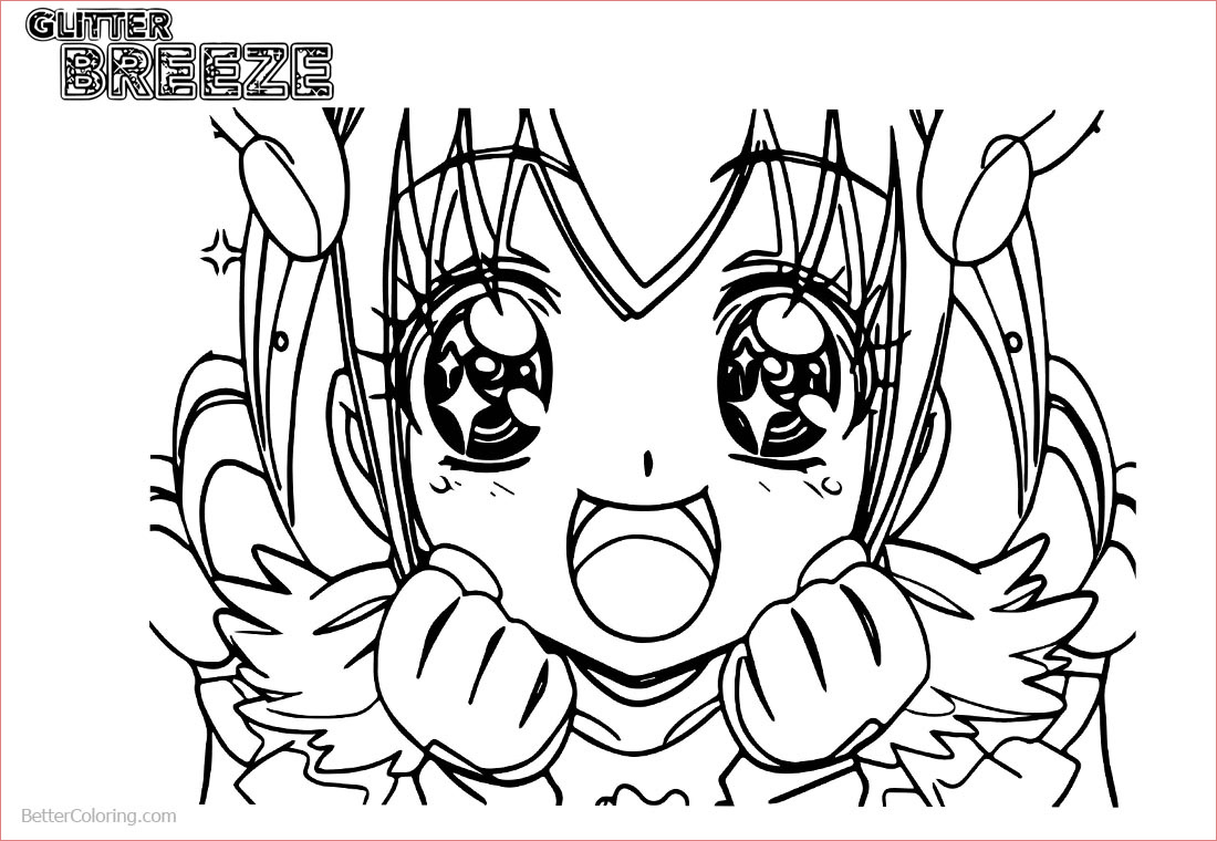 glitter force coloring pages cute eyes