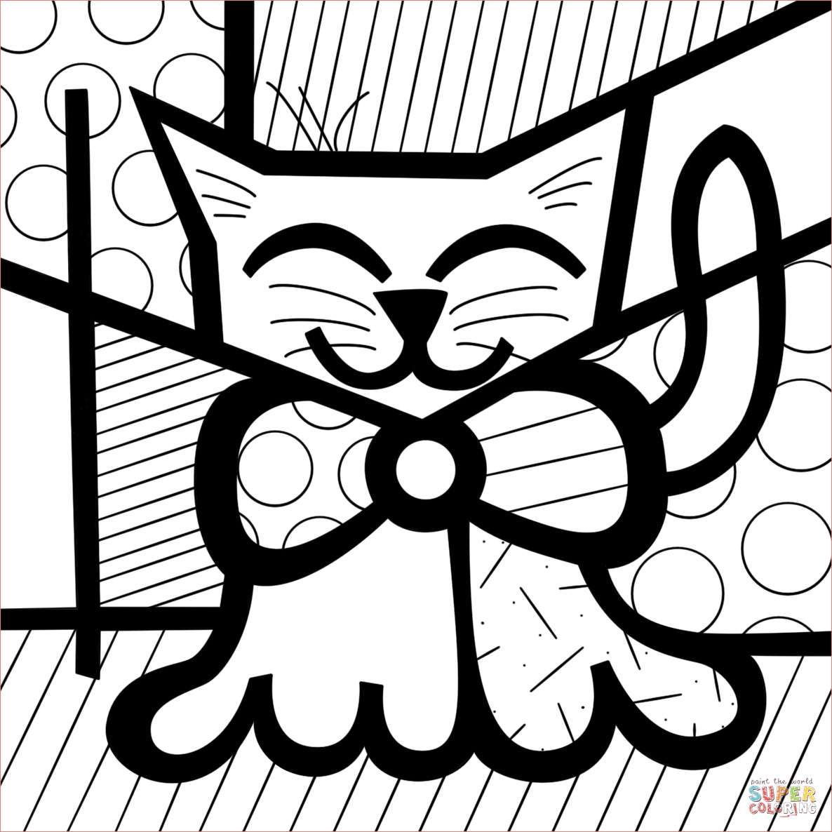 cute cat by romero britto version=print