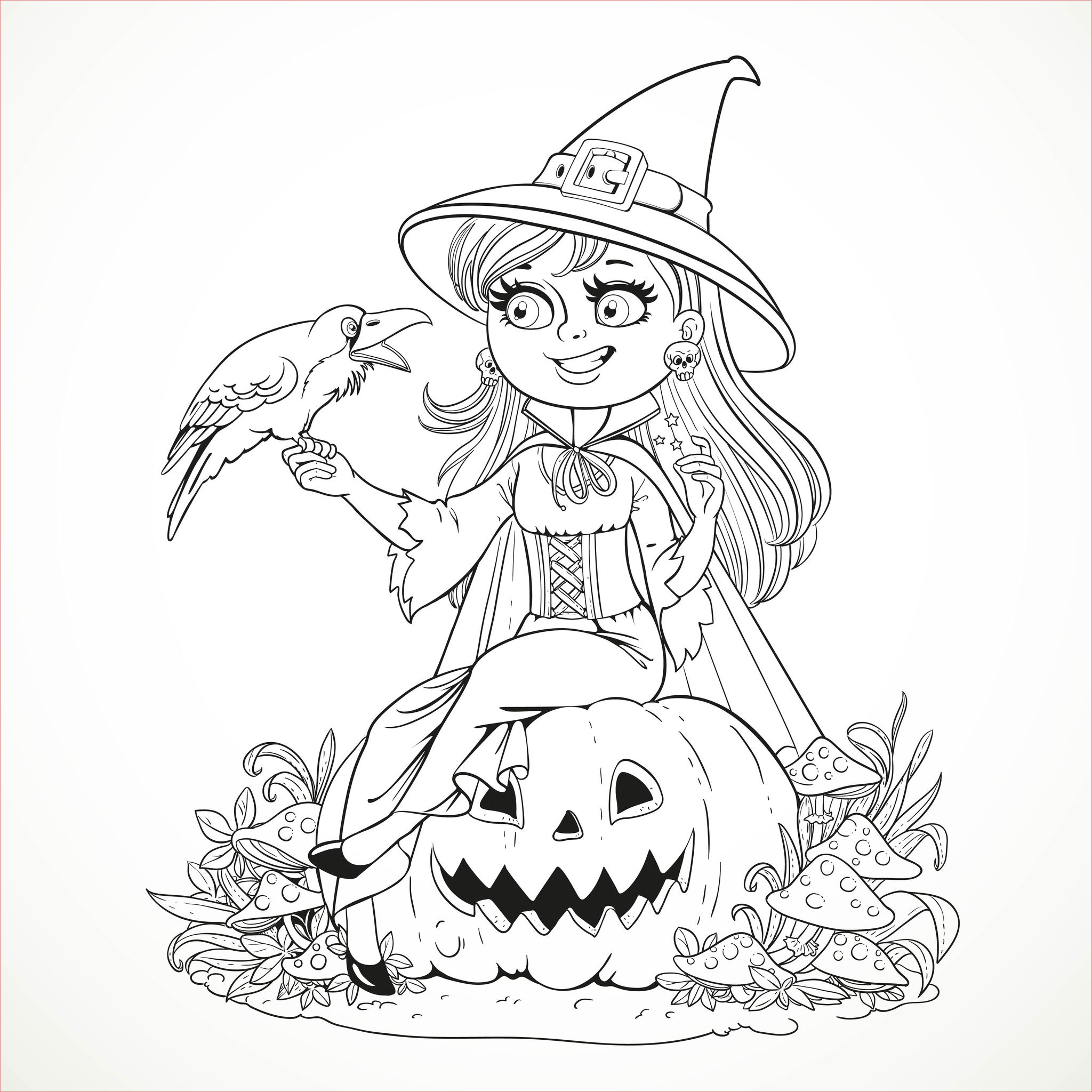 halloween adult coloring pages image=events halloween coloring halloween smiling witch and crow by azuzl 1
