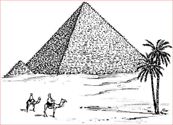 seven wonder of ancient world pyramid coloring page