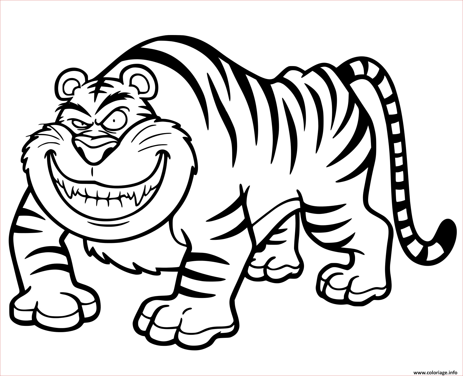 tigre cartoon amusant coloriage