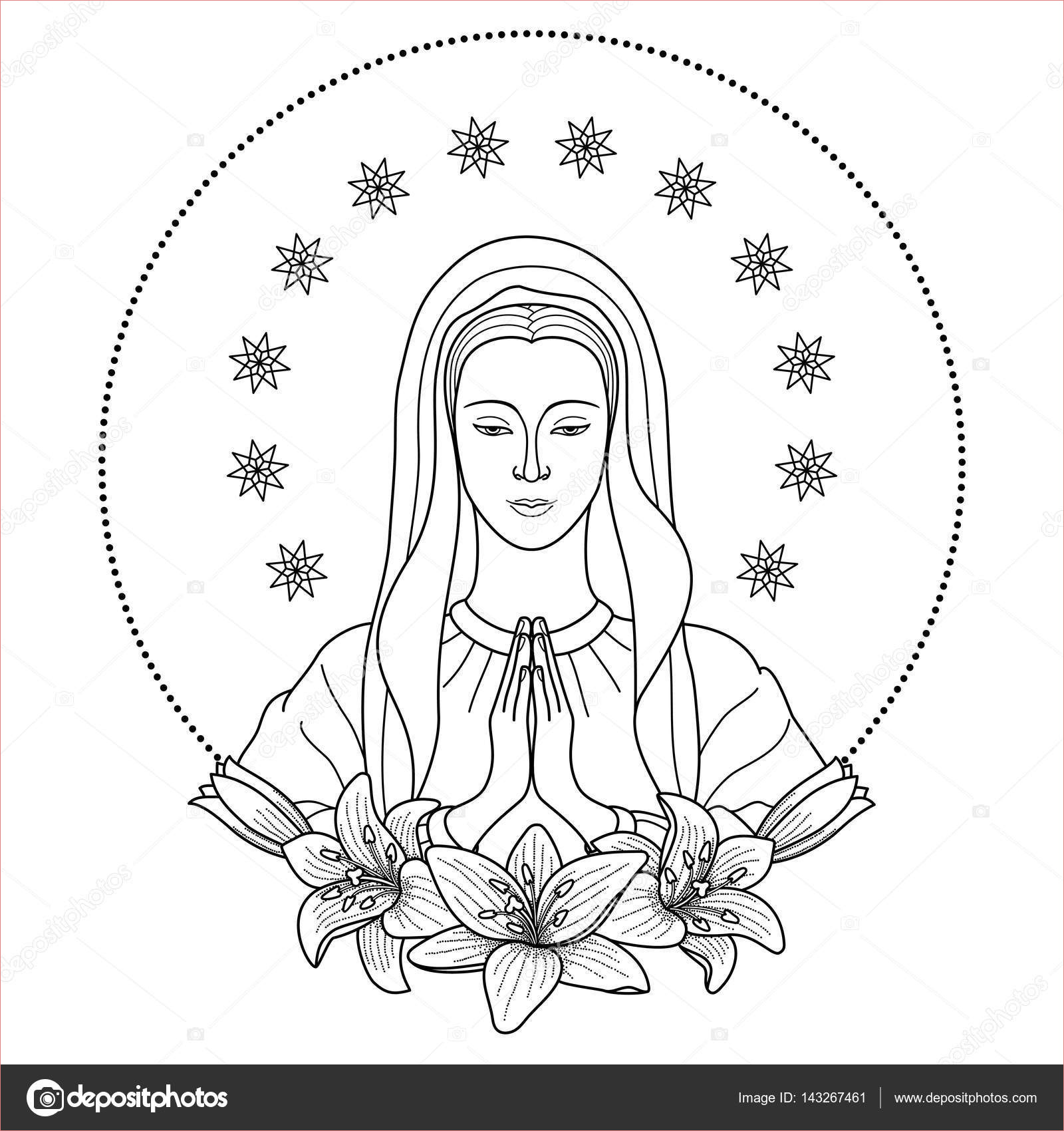 stock illustration praying virgin mary