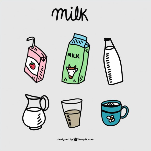 dessins de lait vecteur