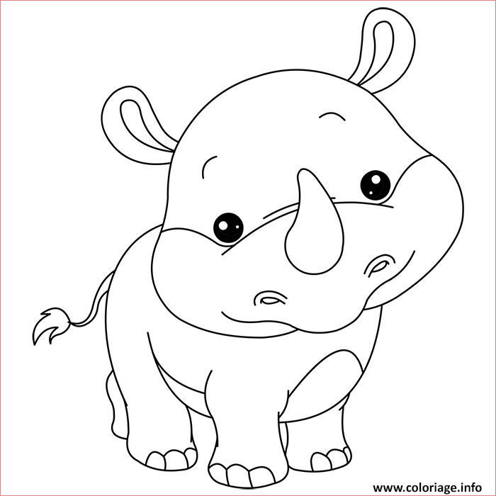 animaux mignon de bebe rhinoceros coloriage