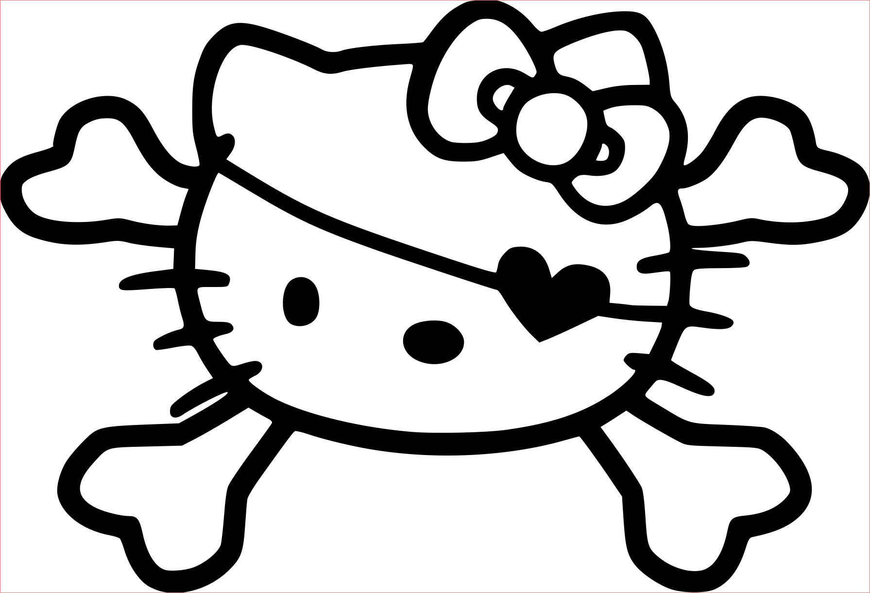 gothic hello kitty coloring pages
