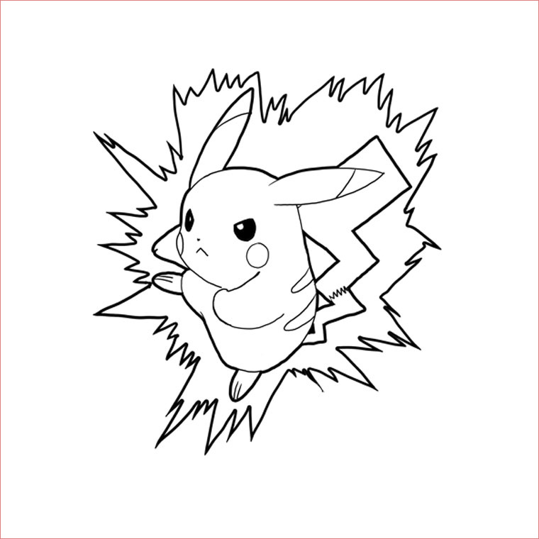 dessin a colorier pikachu mignon