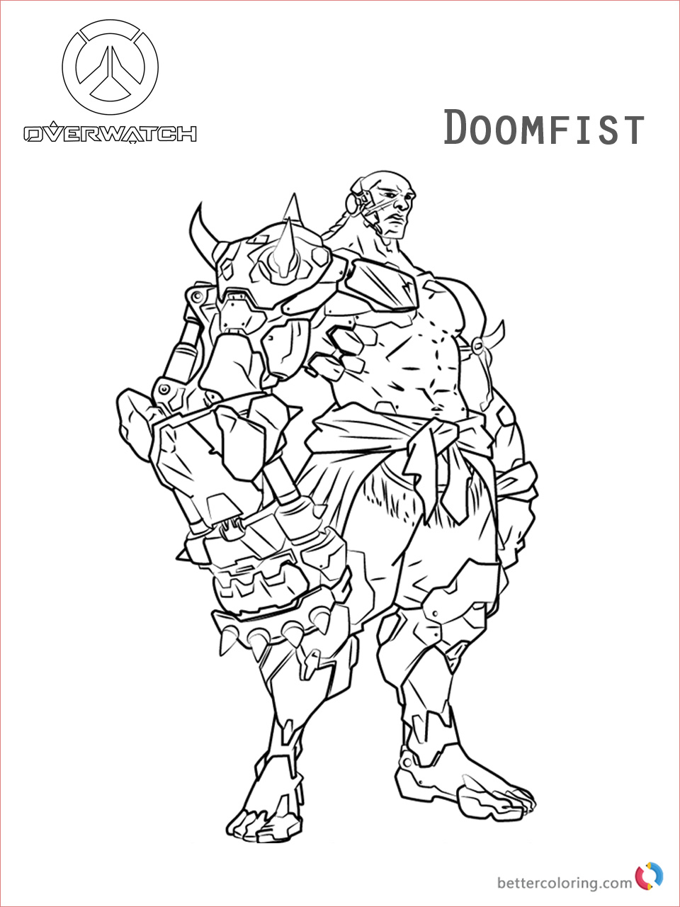 doomfist from overwatch coloring pages