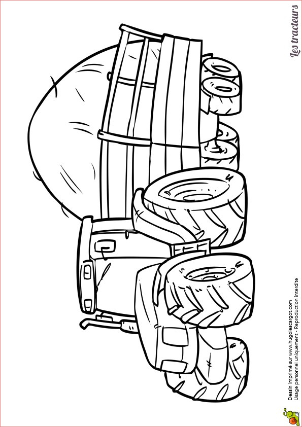 coloriage tractopelle hugolescargot dessin colorier d un tracteur transportant de la paille