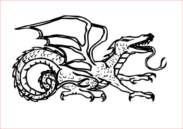 coloriage d un dragon a langue de lezard