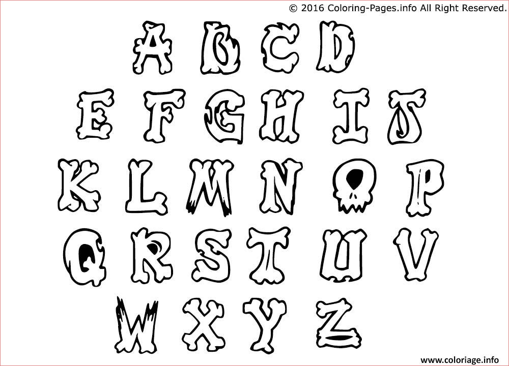 graffiti alphabet simple letters coloriage