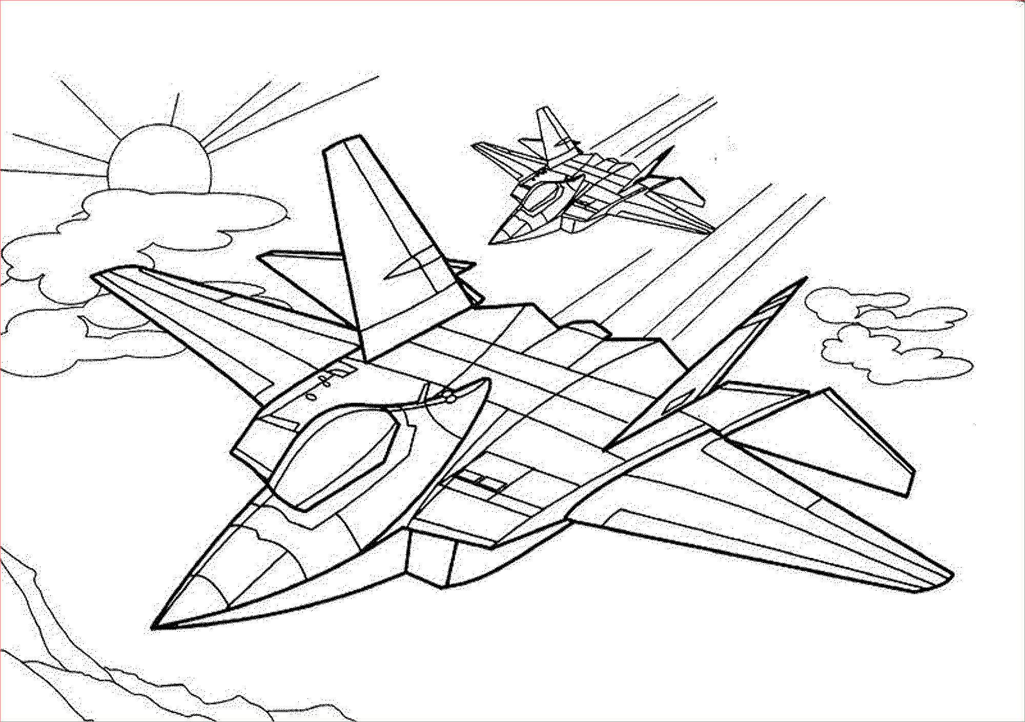 sophisticated transportation airplane coloring pages