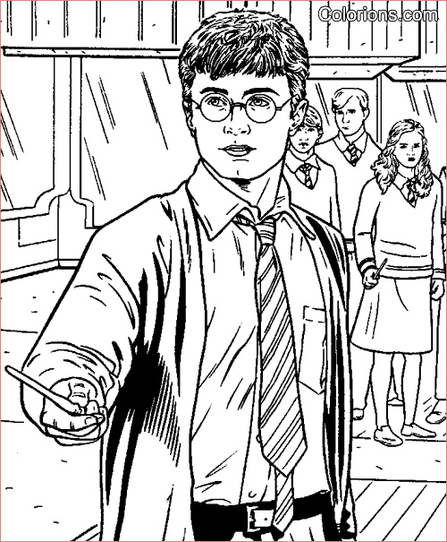 harry ron hermione coloring pages sketch templates