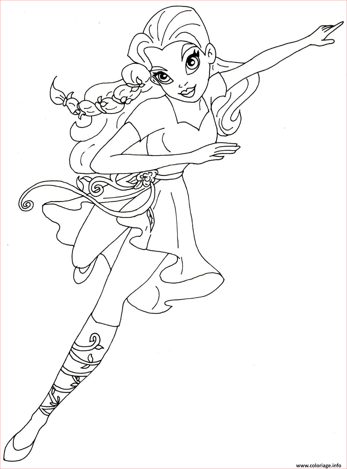 poison ivy super hero girls dc coloriage