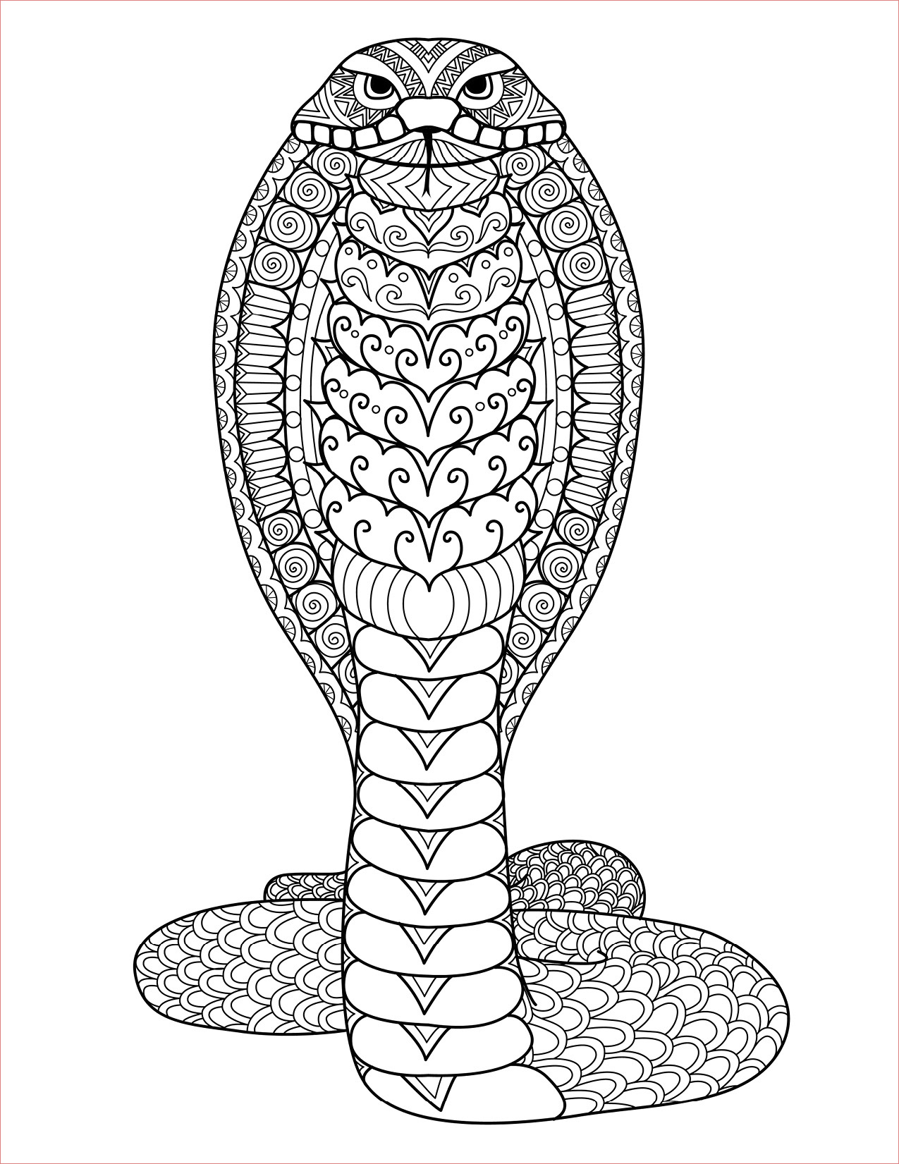 coloriage gratuit serpent cobra a imprimer bimbimkha