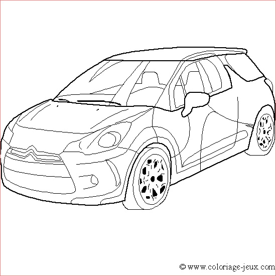 Coloriage Citroen DS3 voiture rallye