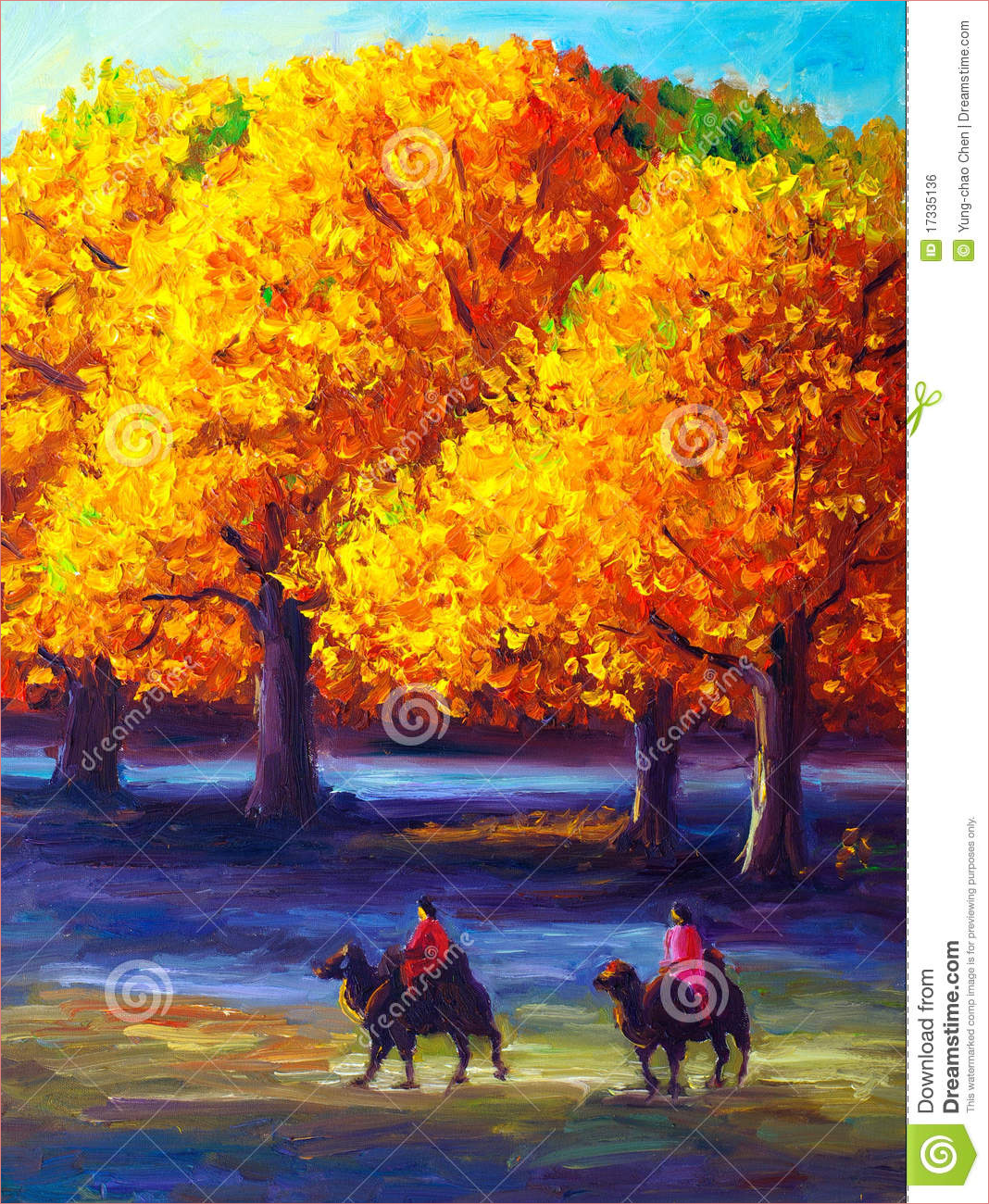 image libre droits peinture à l huile érable en automne image