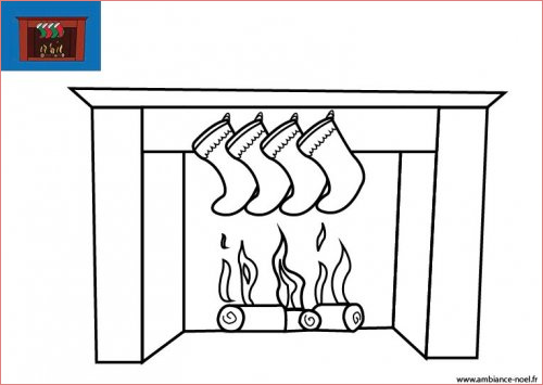 coloriage de noel les chaussettes de noel accrochees a la cheminee a imprimer gratuitement pour les enfants 153 B