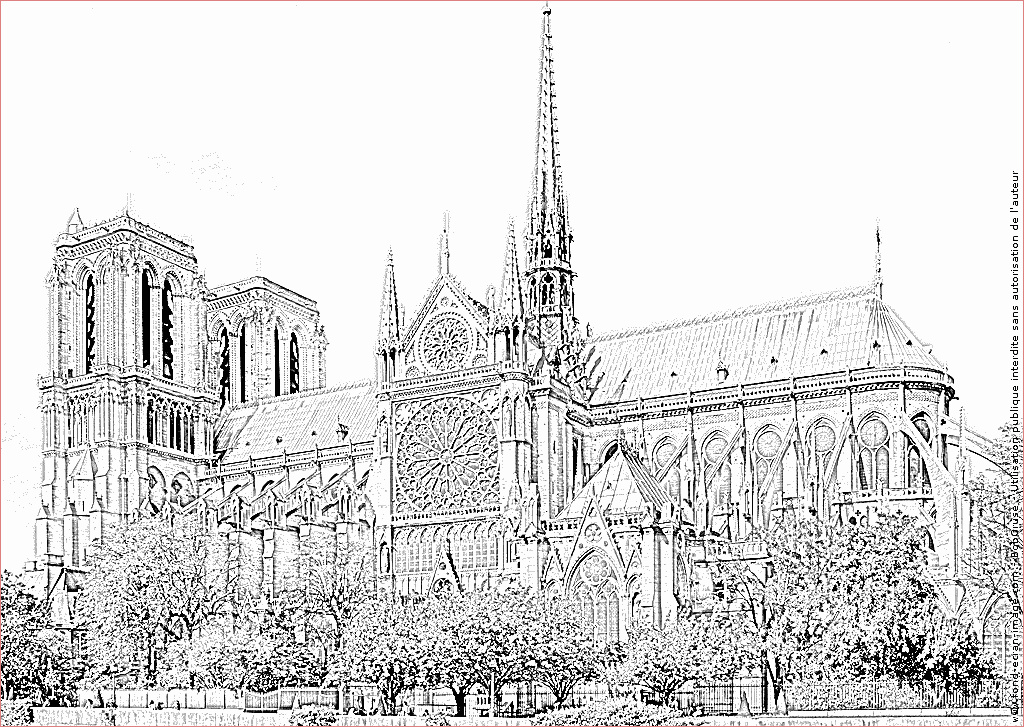 es colorear La catedral de Notre Dame de quai de Montebello france paris