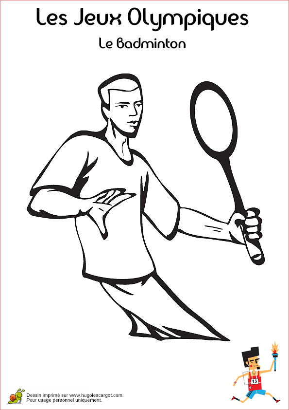 coloriage a dessiner badminton imprimer