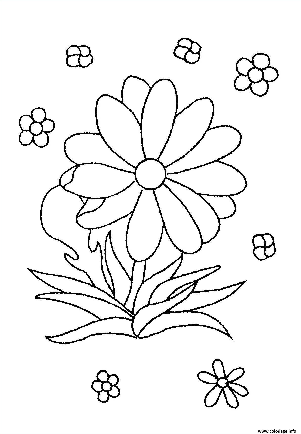 fleur simple facile maternelle coloriage