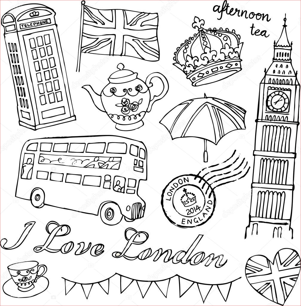 stock illustration i love london icons