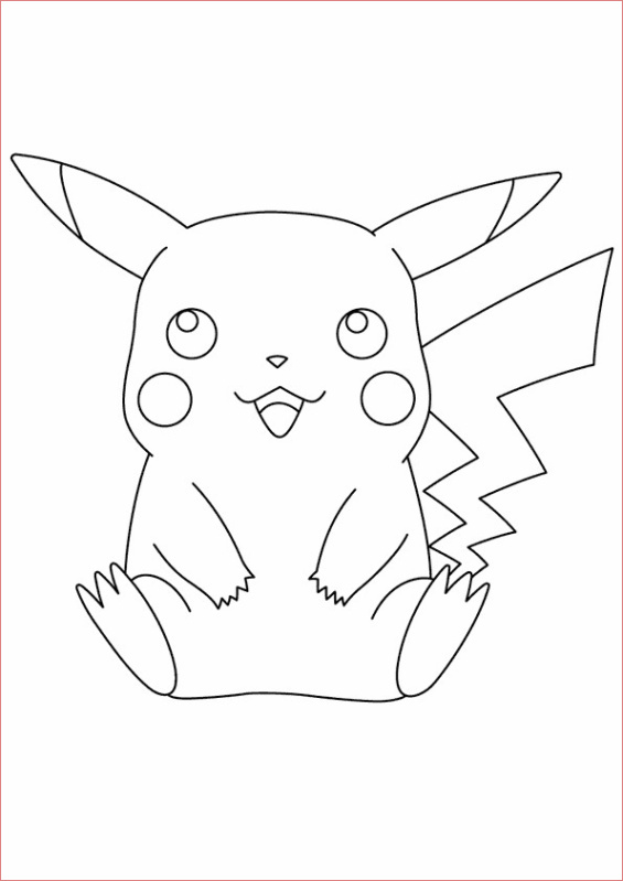 dessin a colorier pikachu mignon