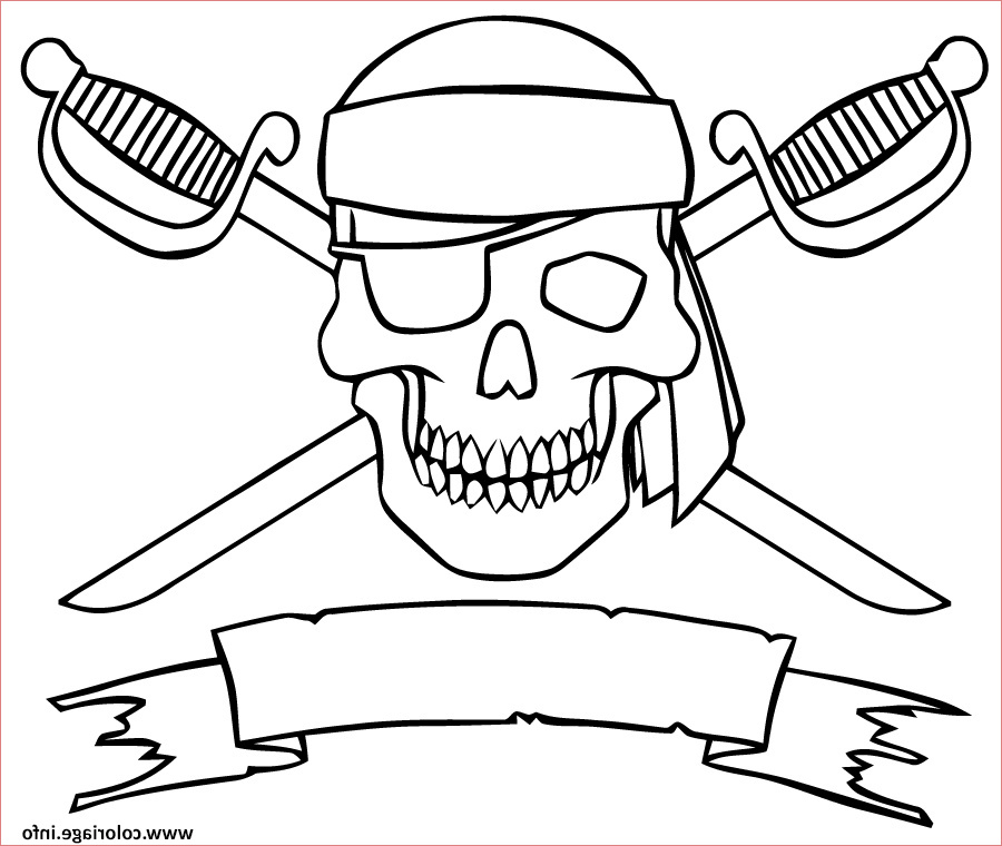 pirate a imprimer beau images coloriage logo pirate tete de mort epees jecolorie
