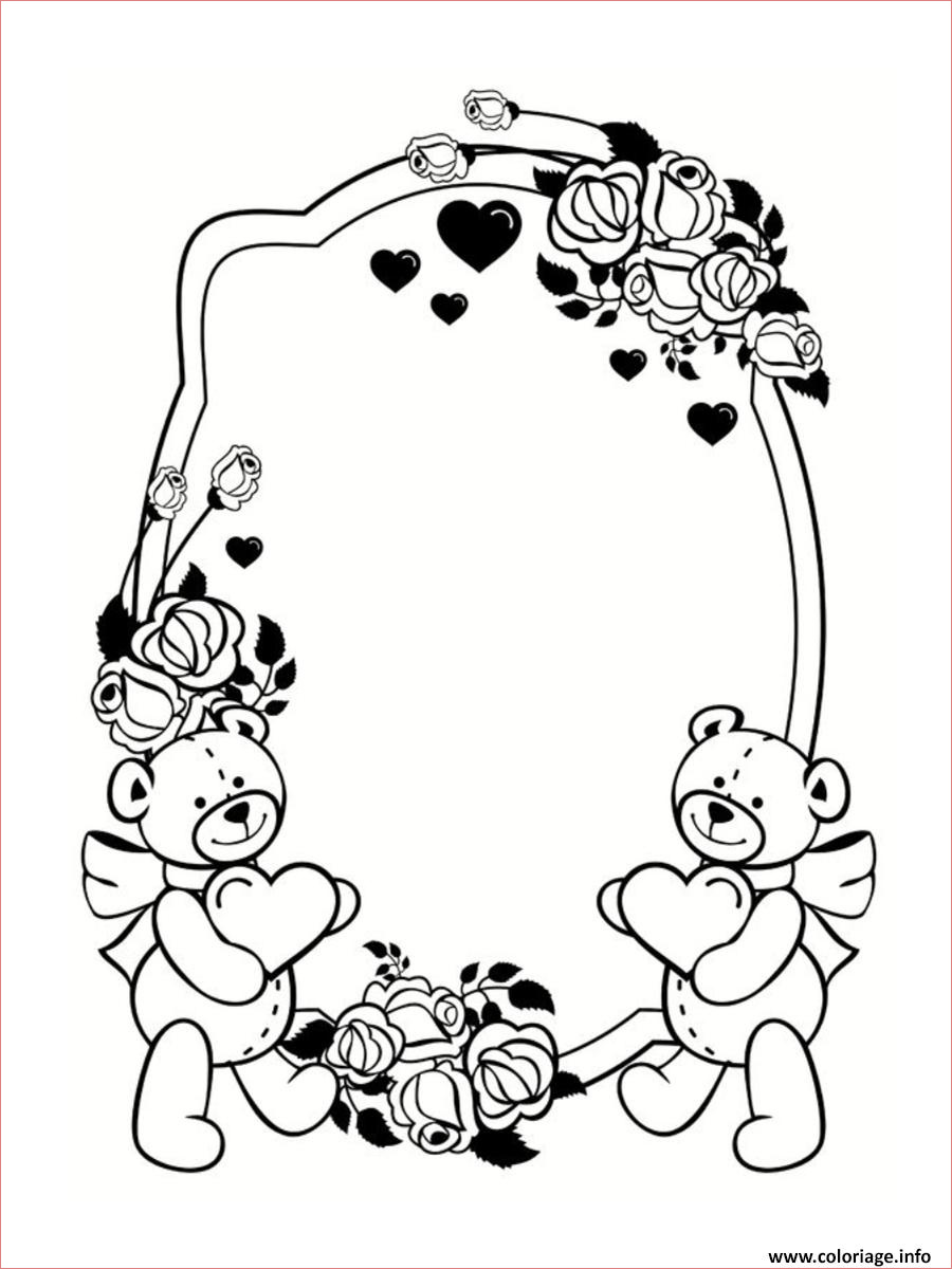 cadre frame saint valentin coloriage