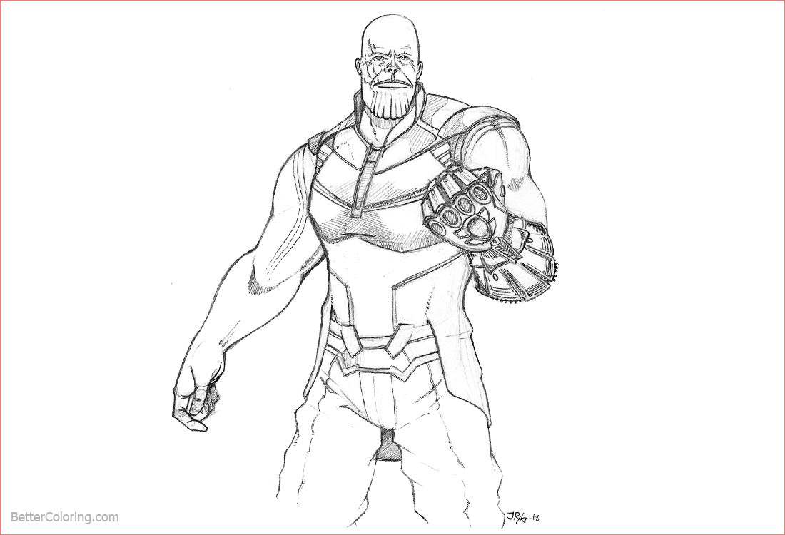 avengers infinity war coloring pages thanos fanart