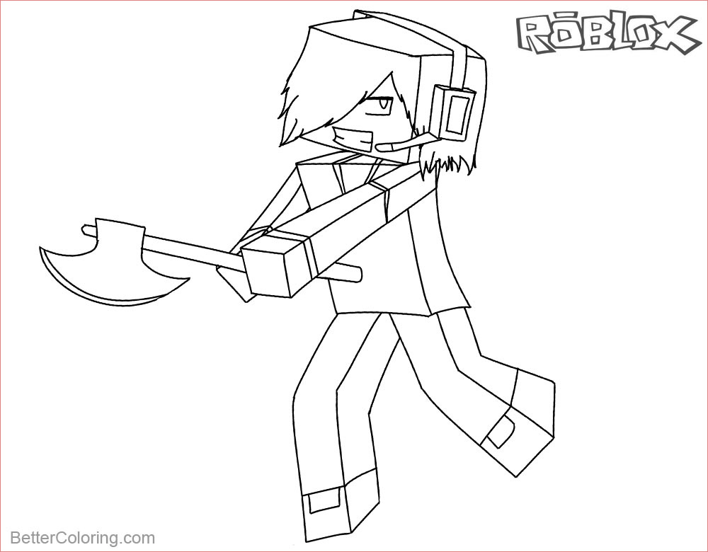 minecraft coloring pages line sketch of roblox