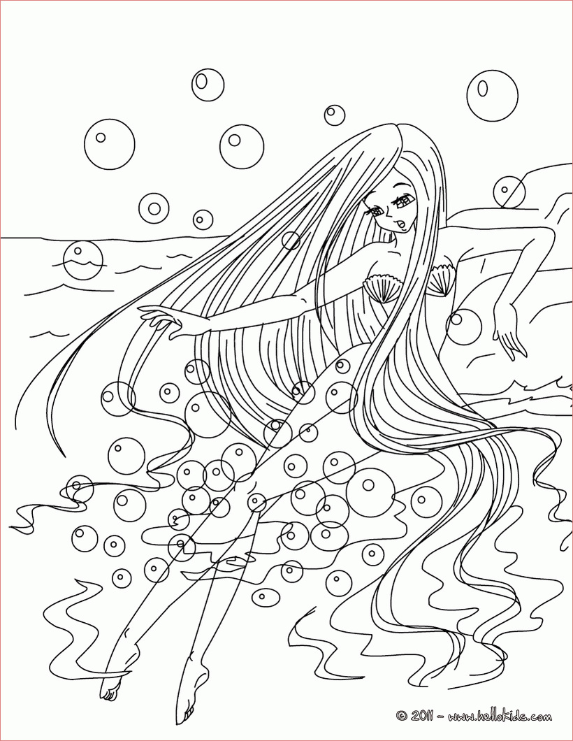 mermaid princess fairy coloring page