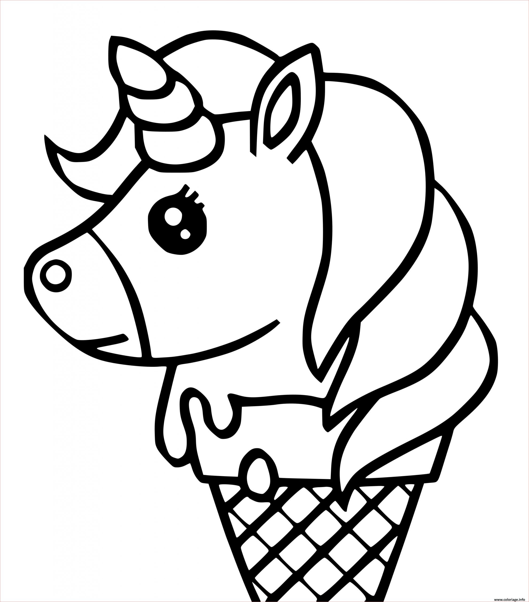 licorne cornet creme glacee kawaii coloriage dessin