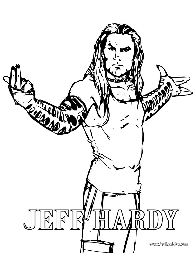 jeff hardy wrestling coloring page