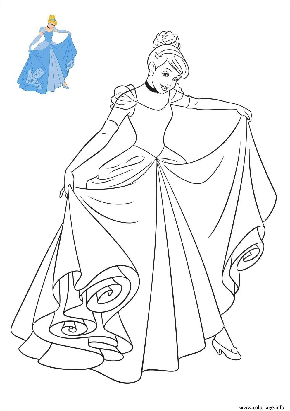 cendrillon princesse disney coloriage dessin