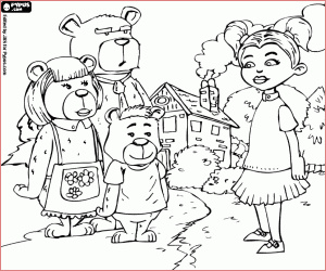 coloriage trois ours boucle d’or protagonistes