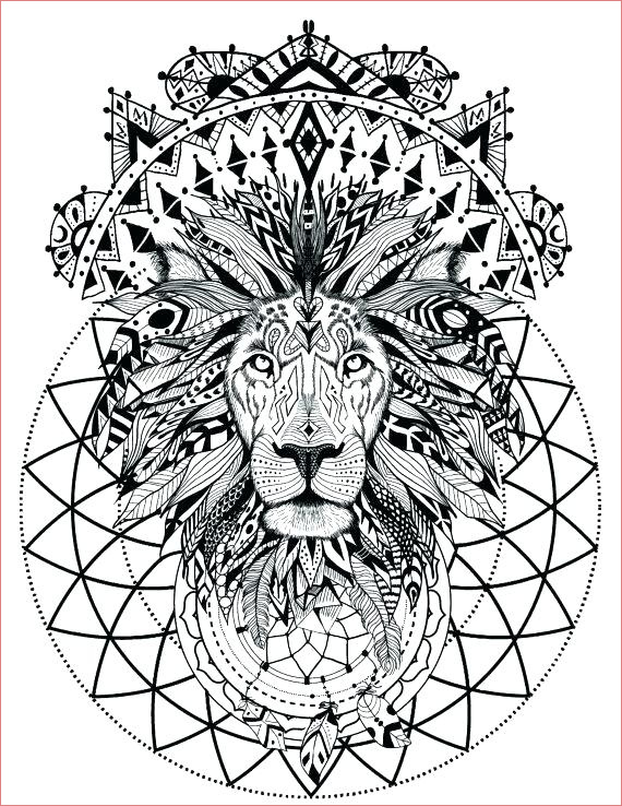 lion mandala coloring pages