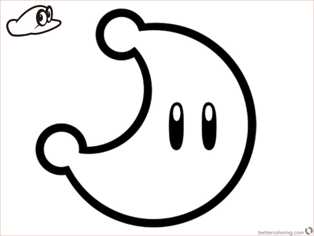super mario odyssey coloring pages power moon