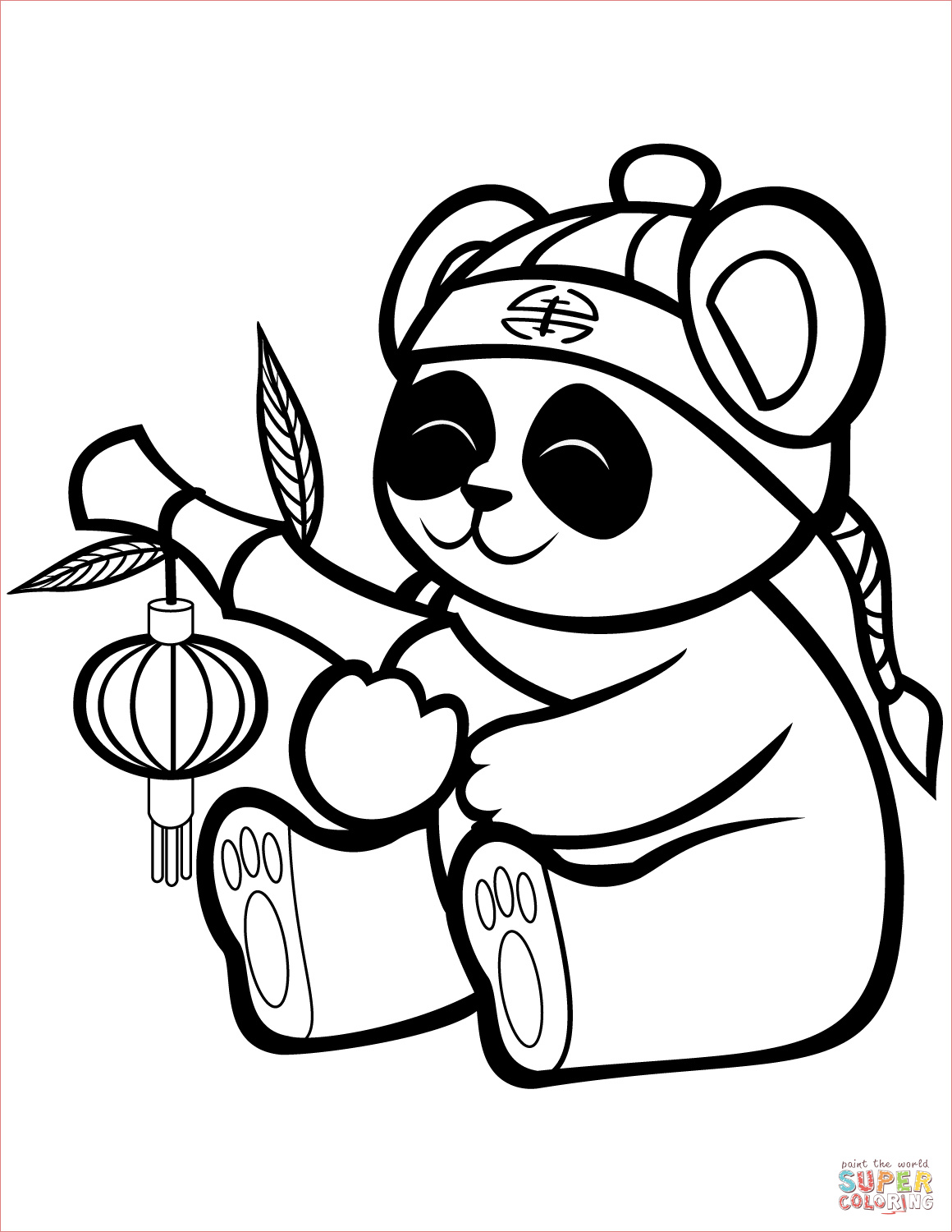 cute giant panda sketch templates