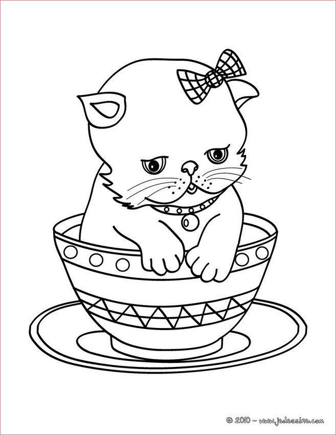 image de chat a colorier en ligne