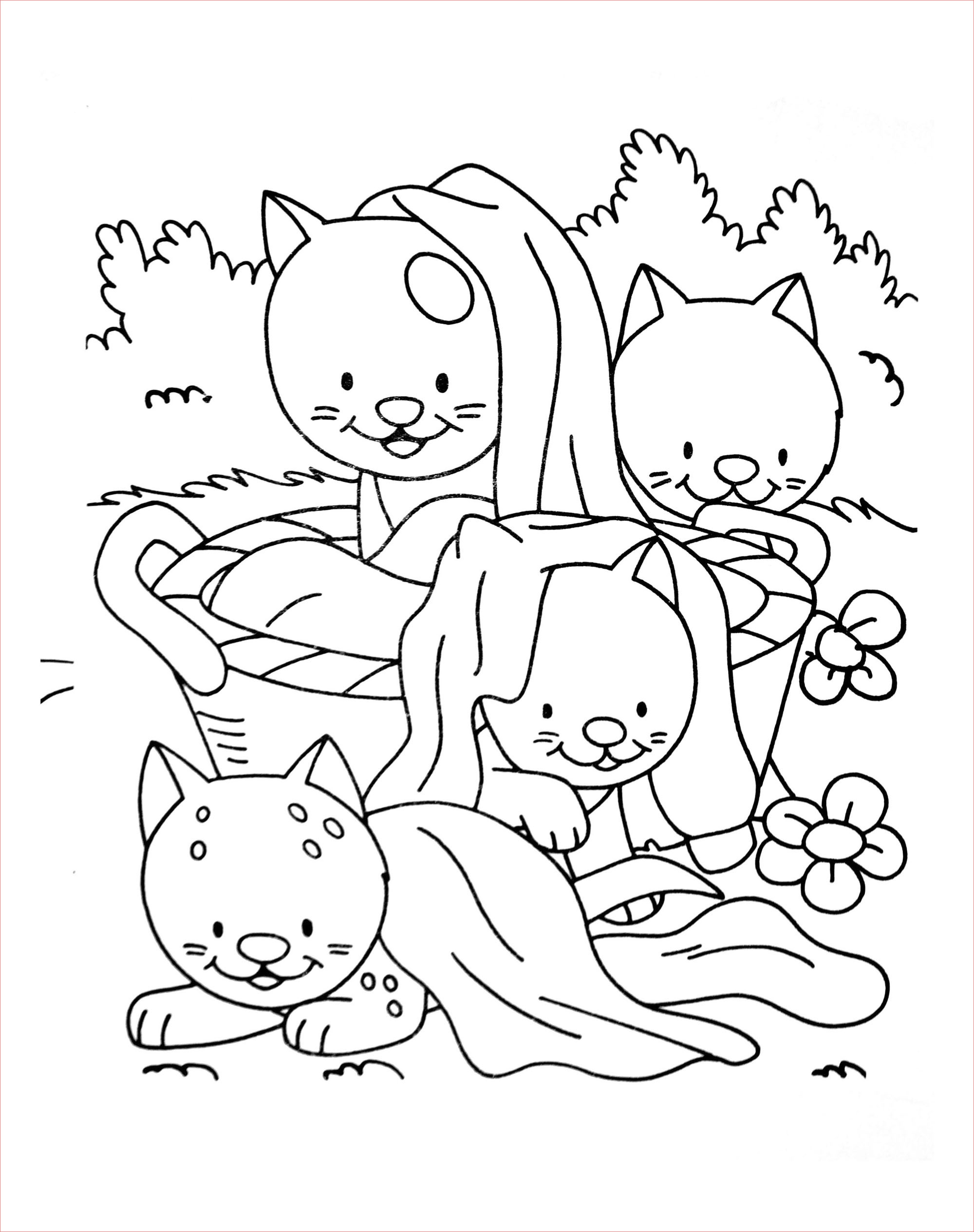 coloriage bebe chat imprimer