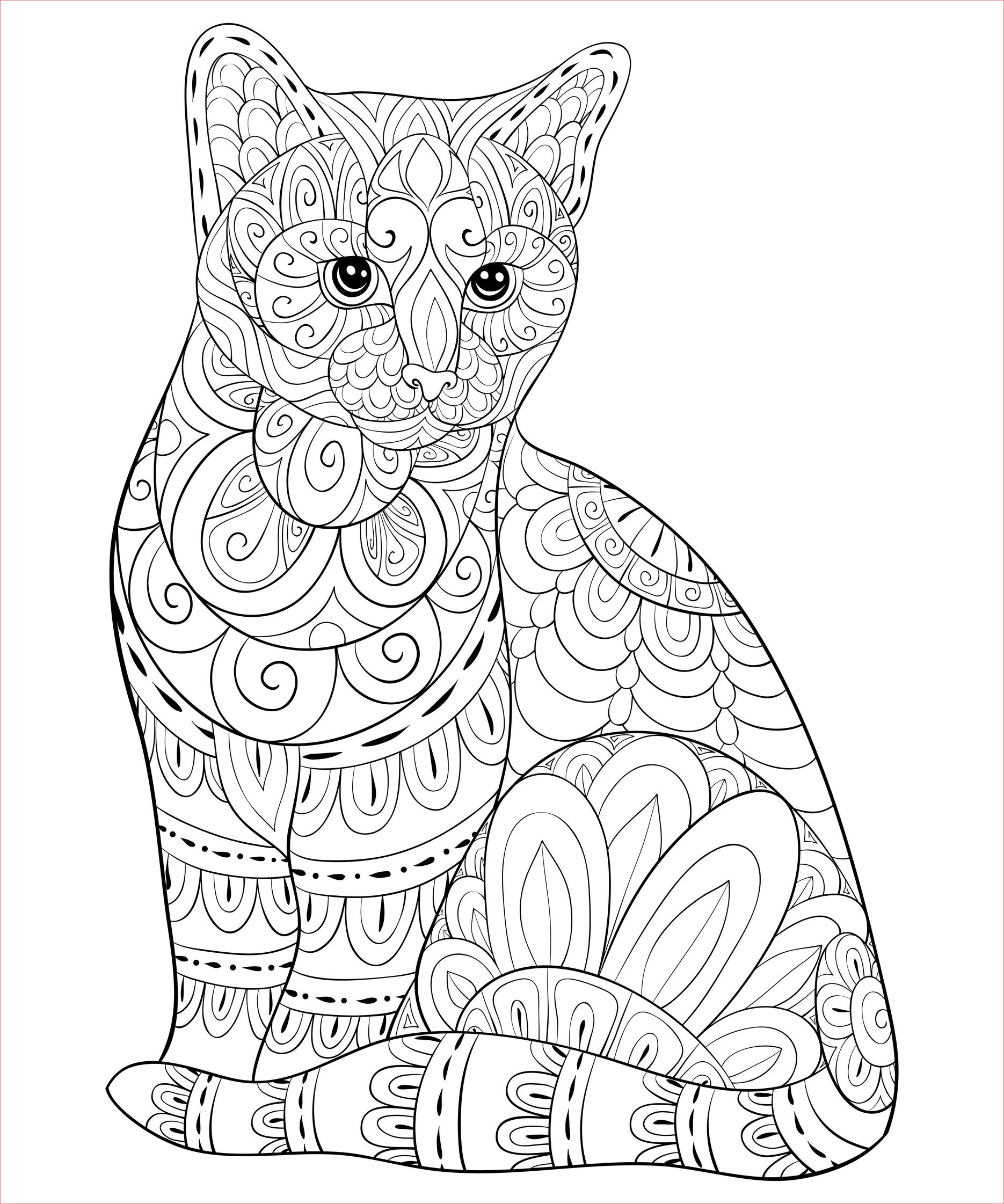 image=chats coloriage chat avec motifs zentangle simles 1