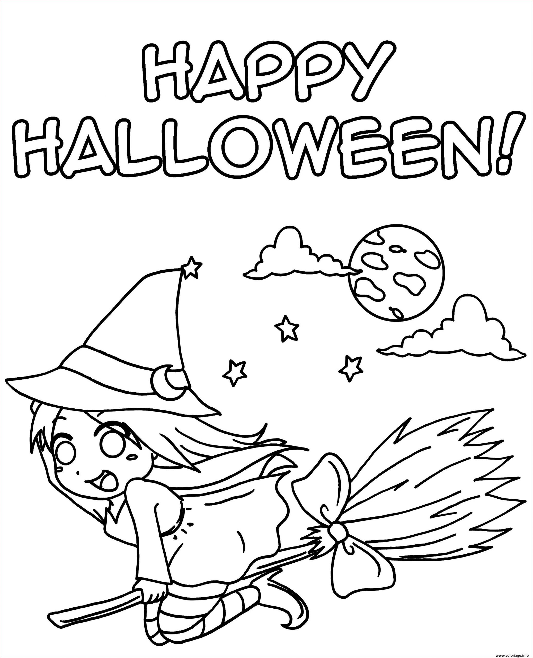 sorciere manga happy halloween coloriage