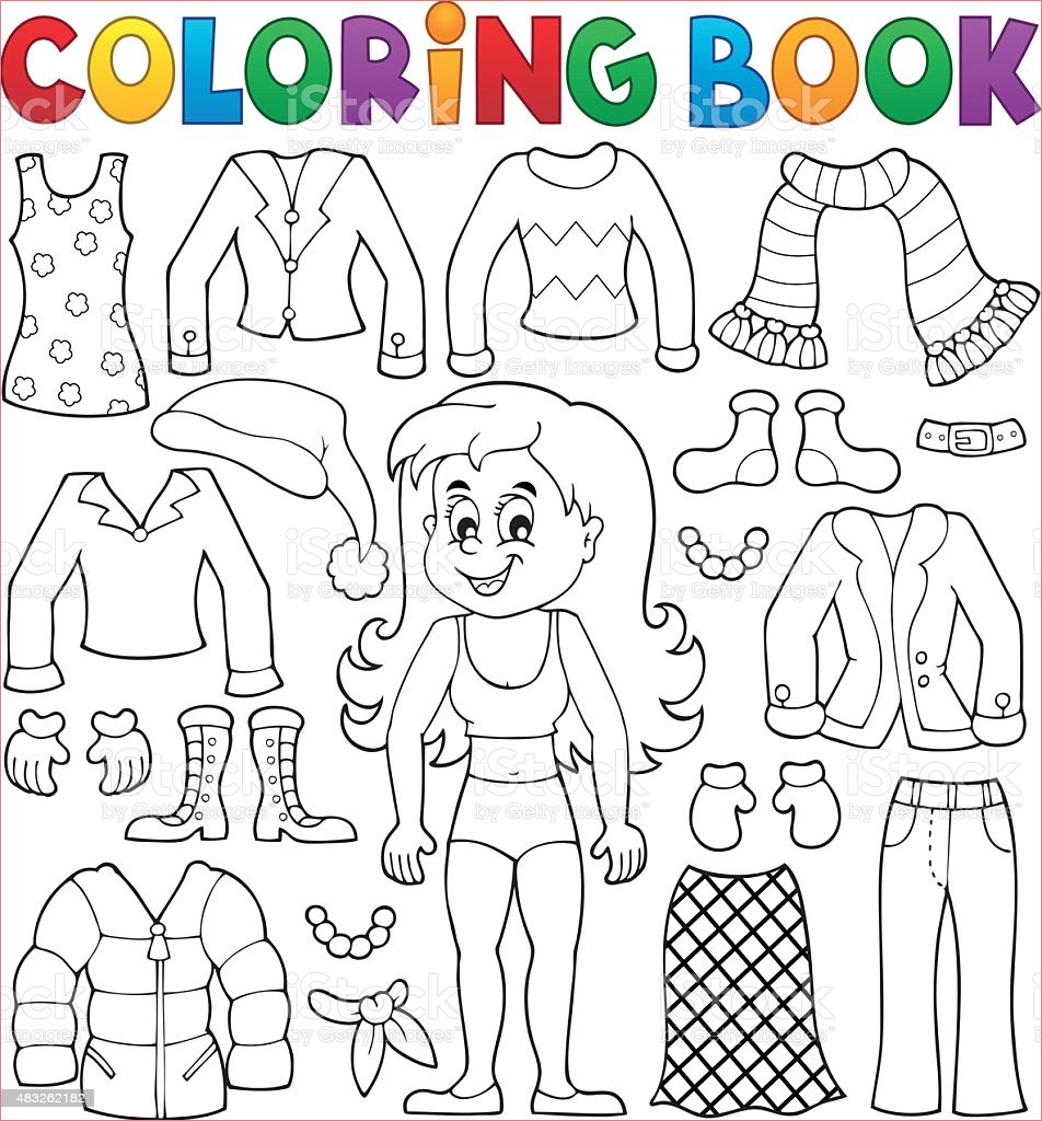 livre de coloriage avec des vêtements fille thème deux gm