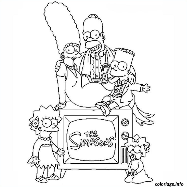 les simpson en famille coloriage dessin 872