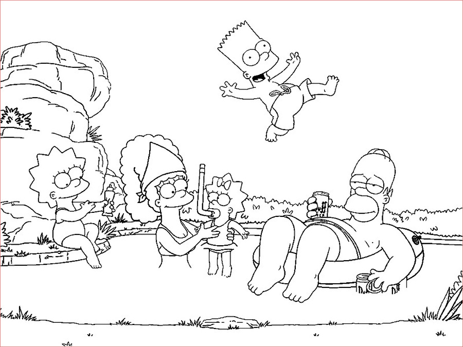 the simpsons coloring pages 4